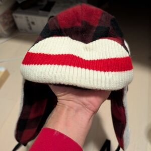 Plaid Red and White Kids Winter Hat